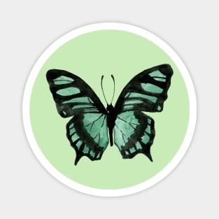 Malachite Loose Watercolor Butterfly Magnet